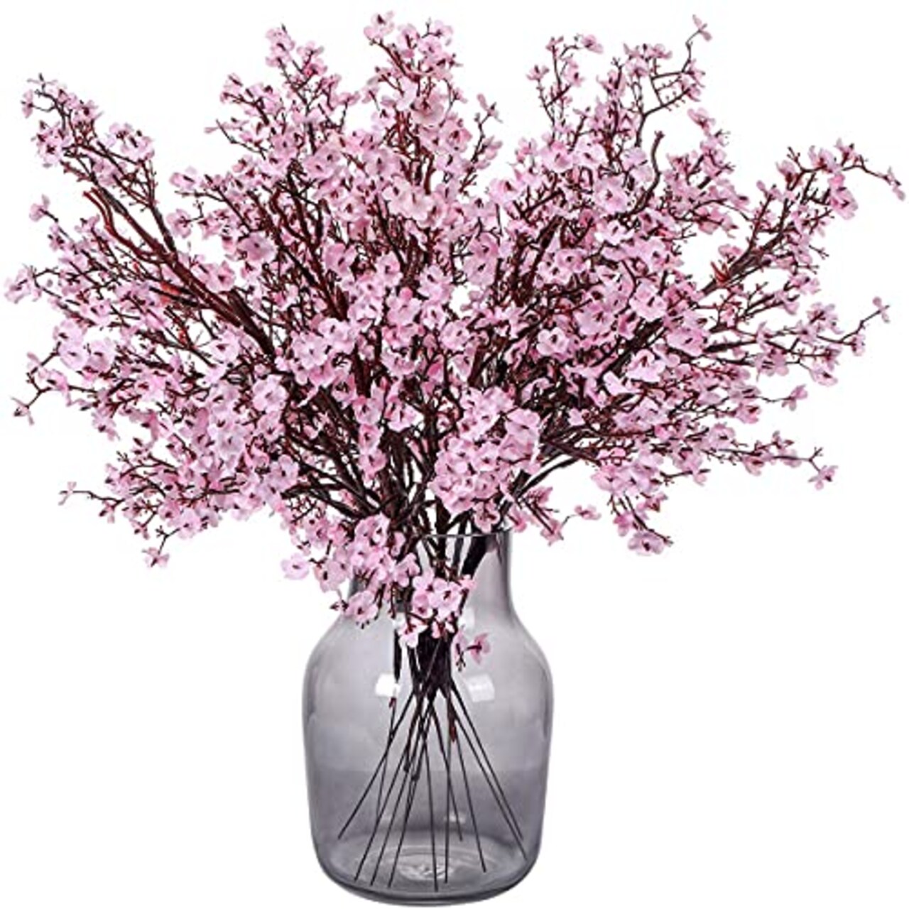 Momkids 6 Pcs Artificial Flowers Baby Breath Bouquet Bulk Faux Gypsophila  Flower Real Touch Fake Flower for Home Bedroom Kitchen Table centerpieces  Balcony Wedding Christmas Party DIY Decor (Pink)